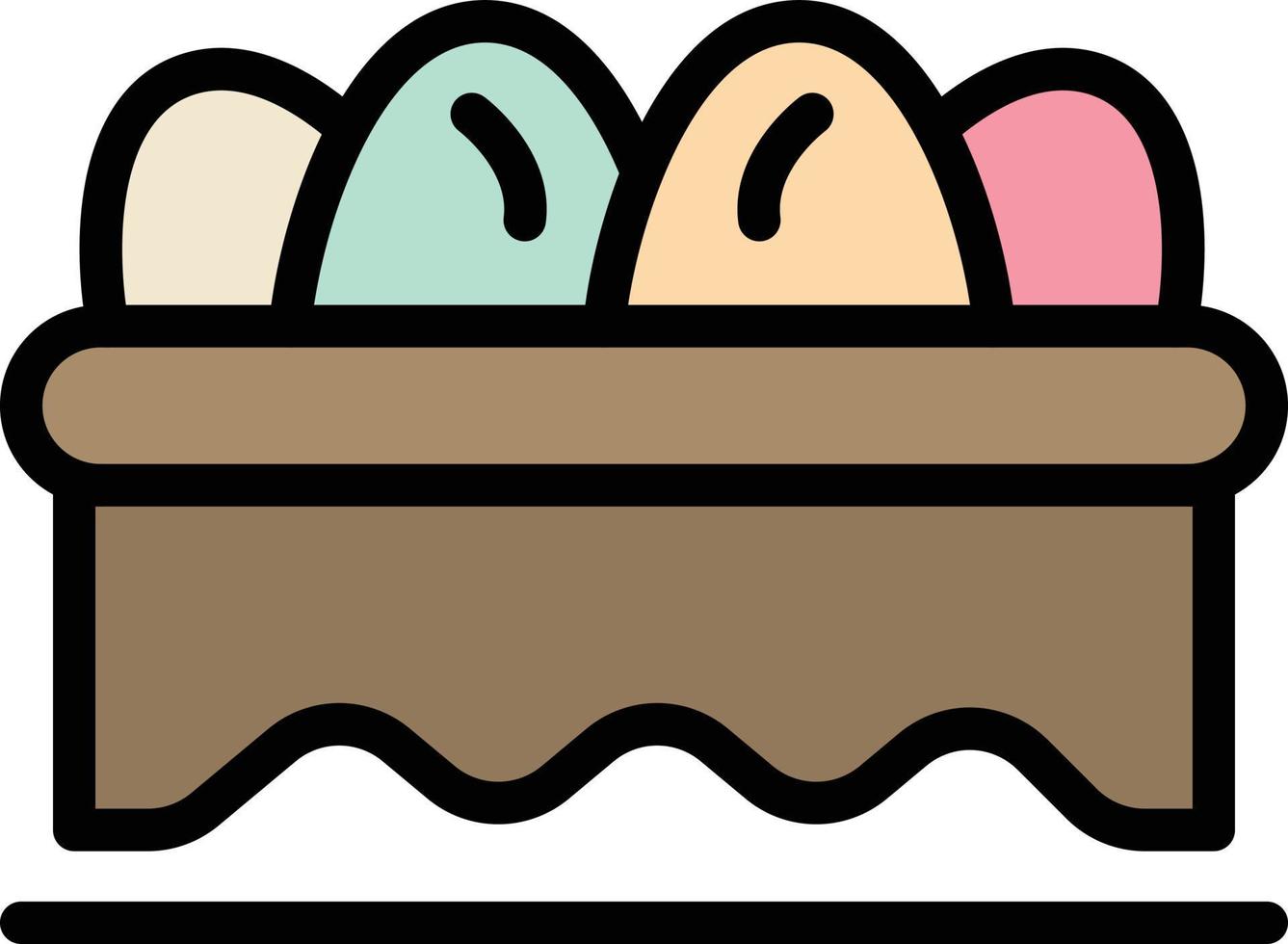 Basket Easter Egg  Flat Color Icon Vector icon banner Template