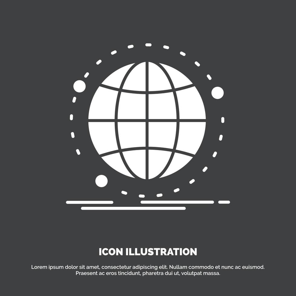 Data. global. internet. network. web Icon. glyph vector symbol for UI and UX. website or mobile application