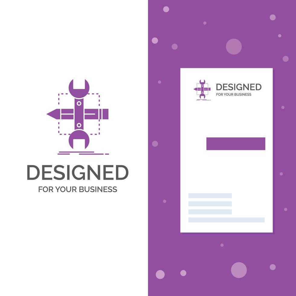 Business Logo for Build. design. develop. sketch. tools. Vertical Purple Business .Visiting Card template. Creative background vector illustration