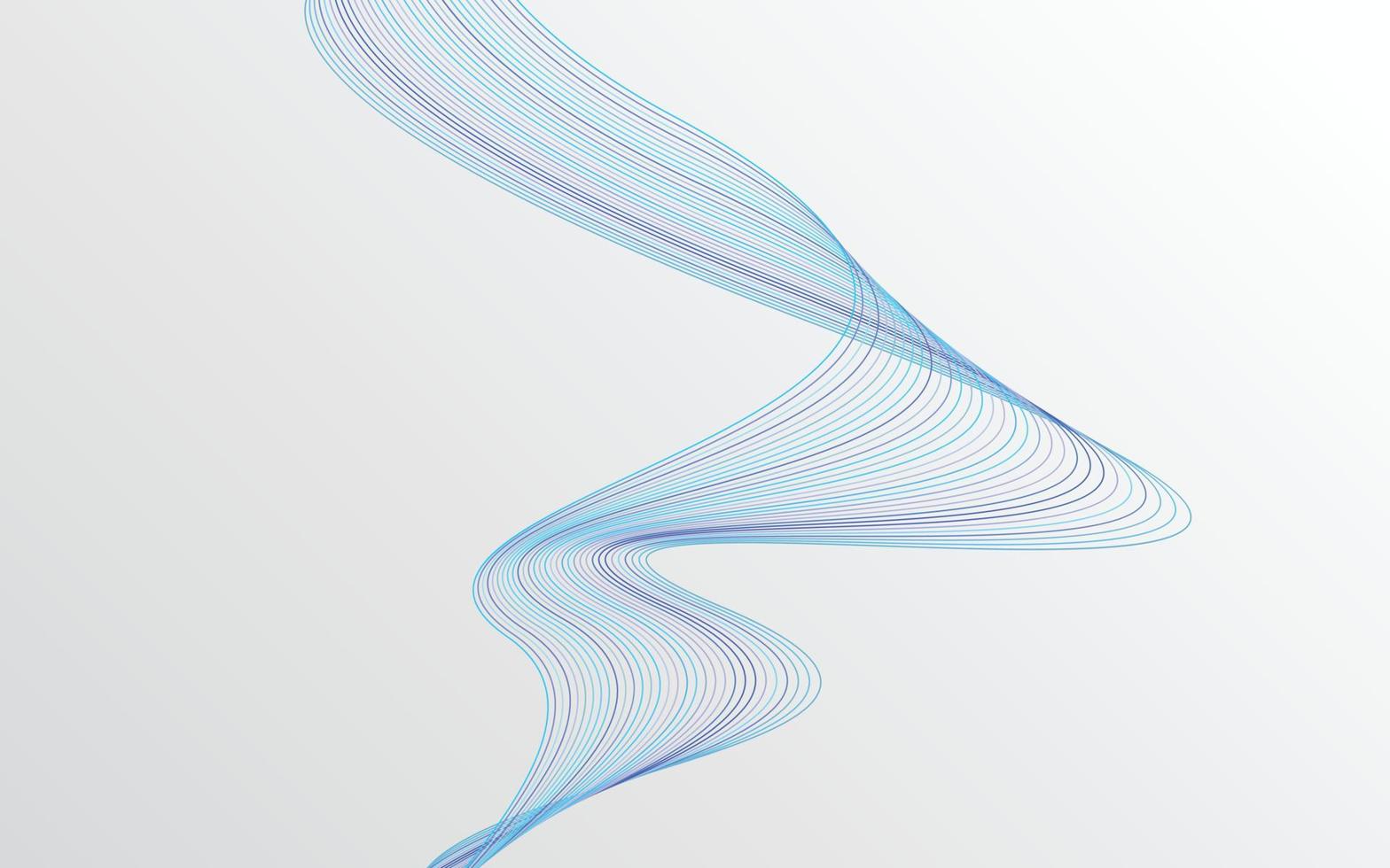 Wave with shadow. Abstract blue lines on a background vector