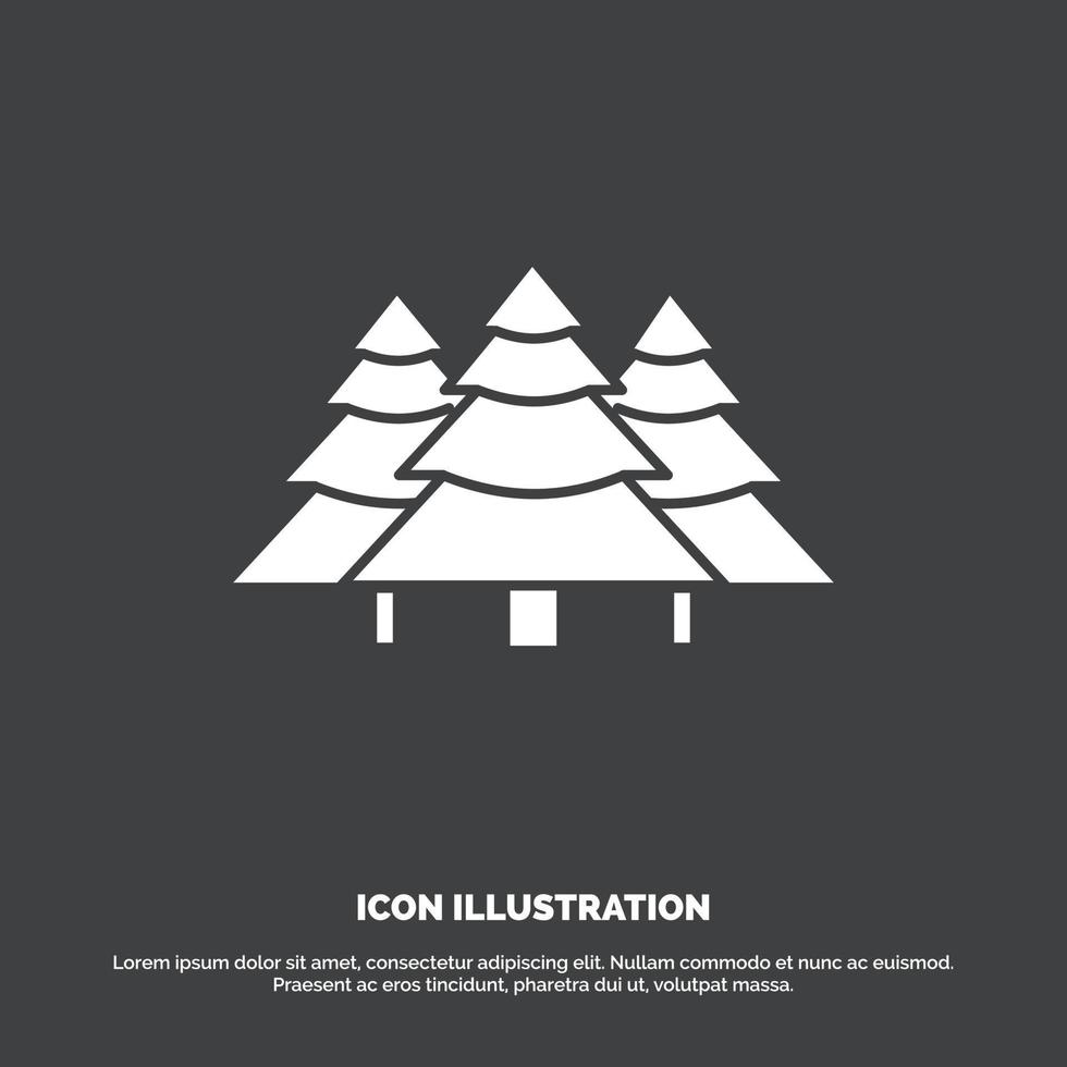 forest. camping. jungle. tree. pines Icon. glyph vector symbol for UI and UX. website or mobile application