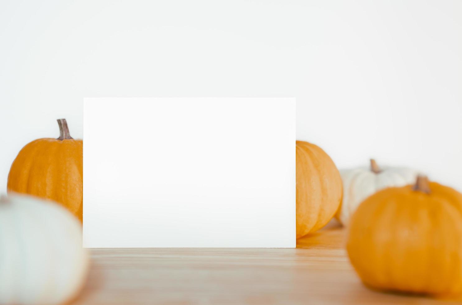 Three pumpkins in autumn photo