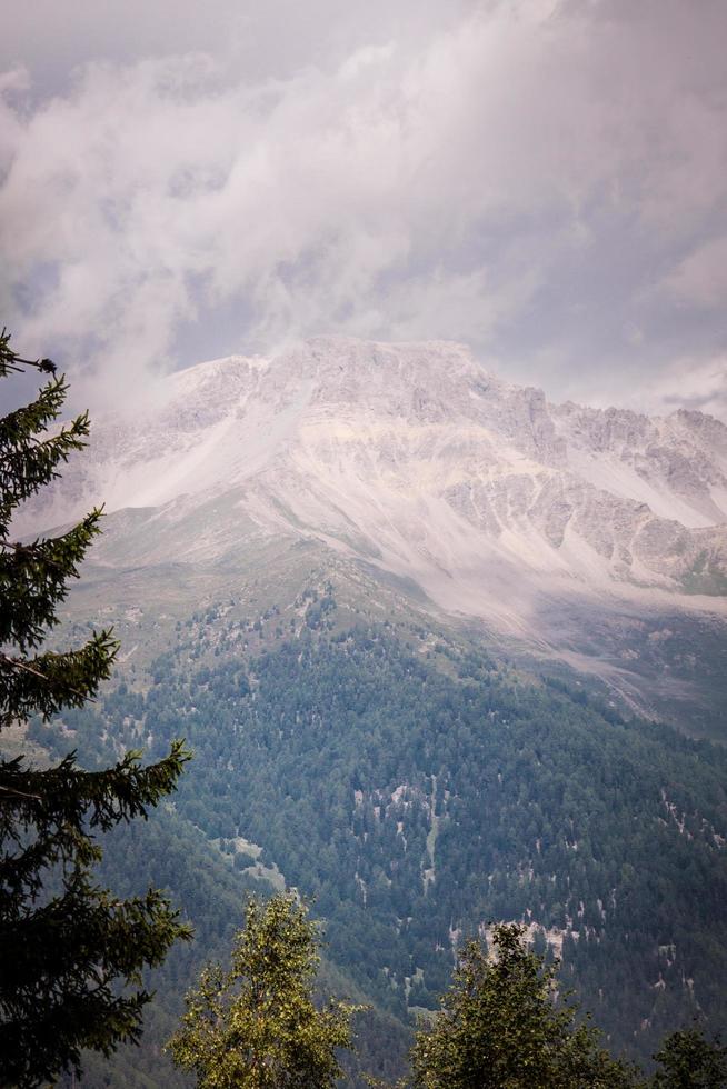 Mountain summit in morning light photo