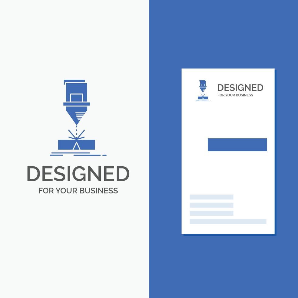 Business Logo for Cutting. engineering. fabrication. laser. steel. Vertical Blue Business .Visiting Card template. vector