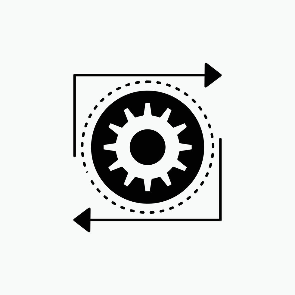 Business. gear. management. operation. process Glyph Icon. Vector isolated illustration