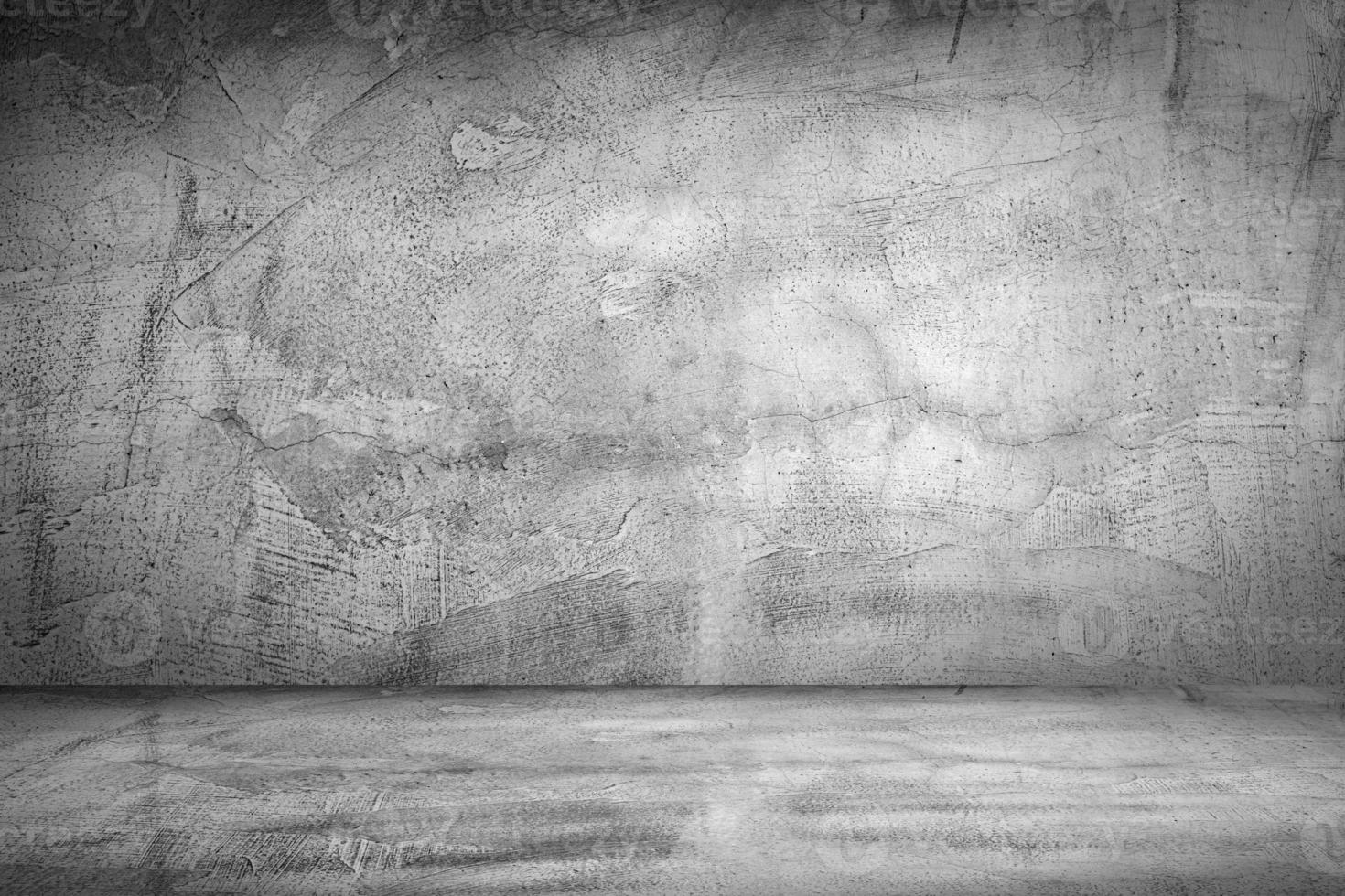 Empty gray concrete floor studio room background photo