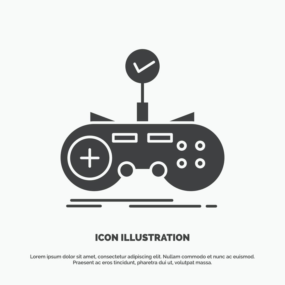 controlar. controlador. juego. mando icono de juego símbolo gris vectorial de glifo para ui y ux. sitio web o aplicación móvil vector