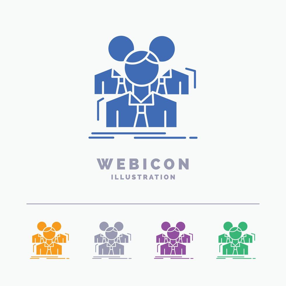 Team. teamwork. Business. Meeting. group 5 Color Glyph Web Icon Template isolated on white. Vector illustration