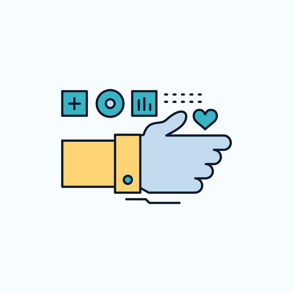Monitoring. Technology. Fitness. Heart. Pulse Flat Icon. green and Yellow sign and symbols for website and Mobile appliation. vector illustration