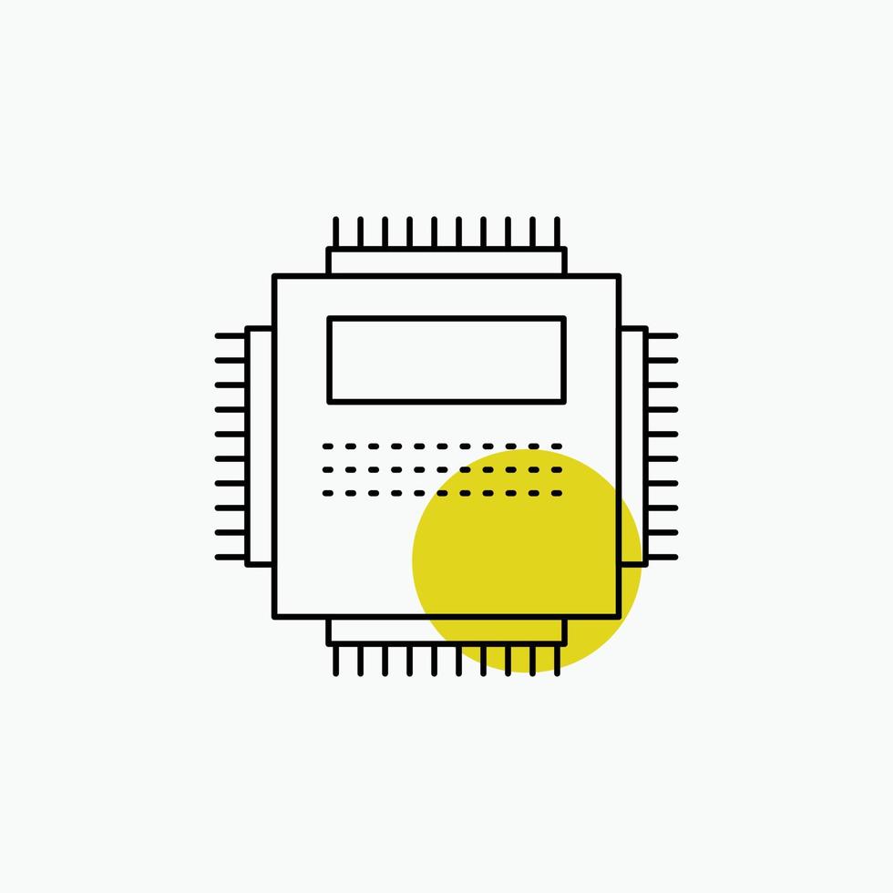 Processor. Hardware. Computer. PC. Technology Line Icon vector