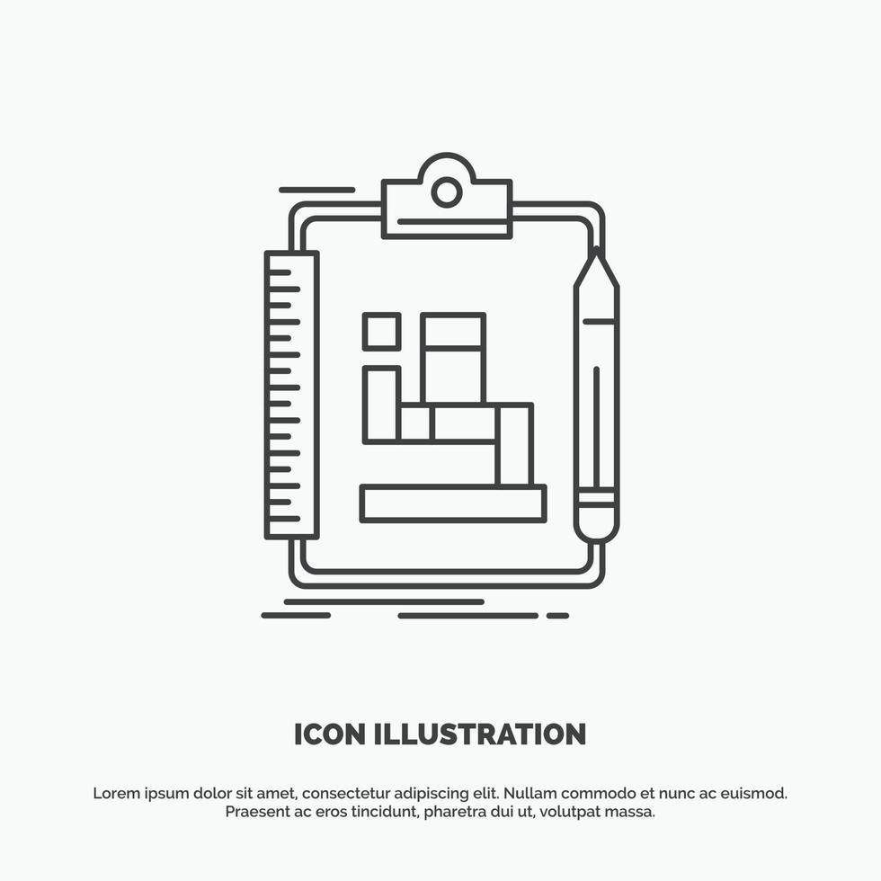 algoritmo. proceso. esquema. trabajar. icono de flujo de trabajo. símbolo gris vectorial de línea para ui y ux. sitio web o aplicación móvil vector