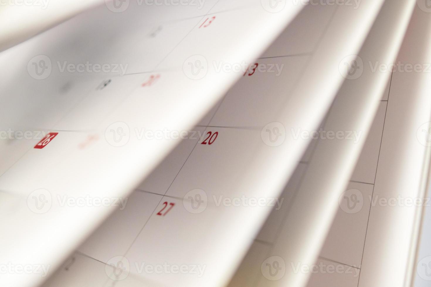 Abstract blur calendar page flipping sheet close up background business schedule planning appointment meeting concept photo