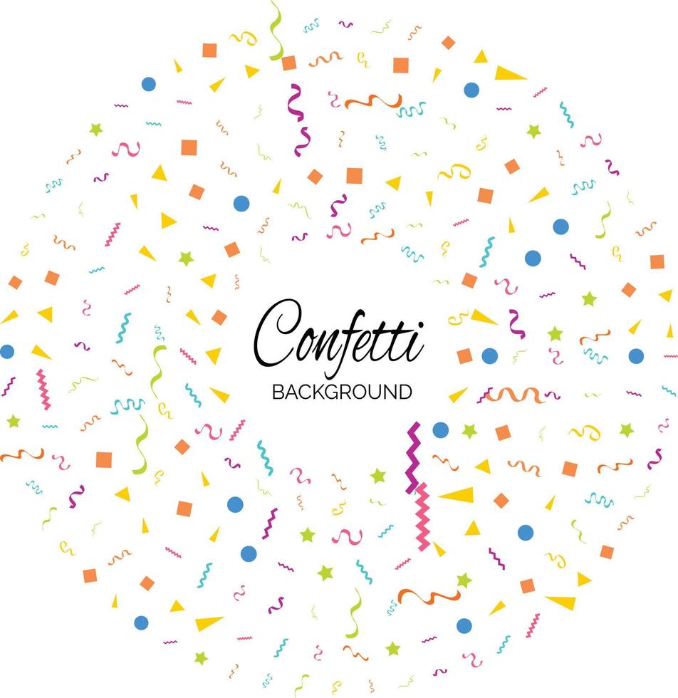 confetti concept design template holiday Happy Day. White Background Celebration Vector illustration.