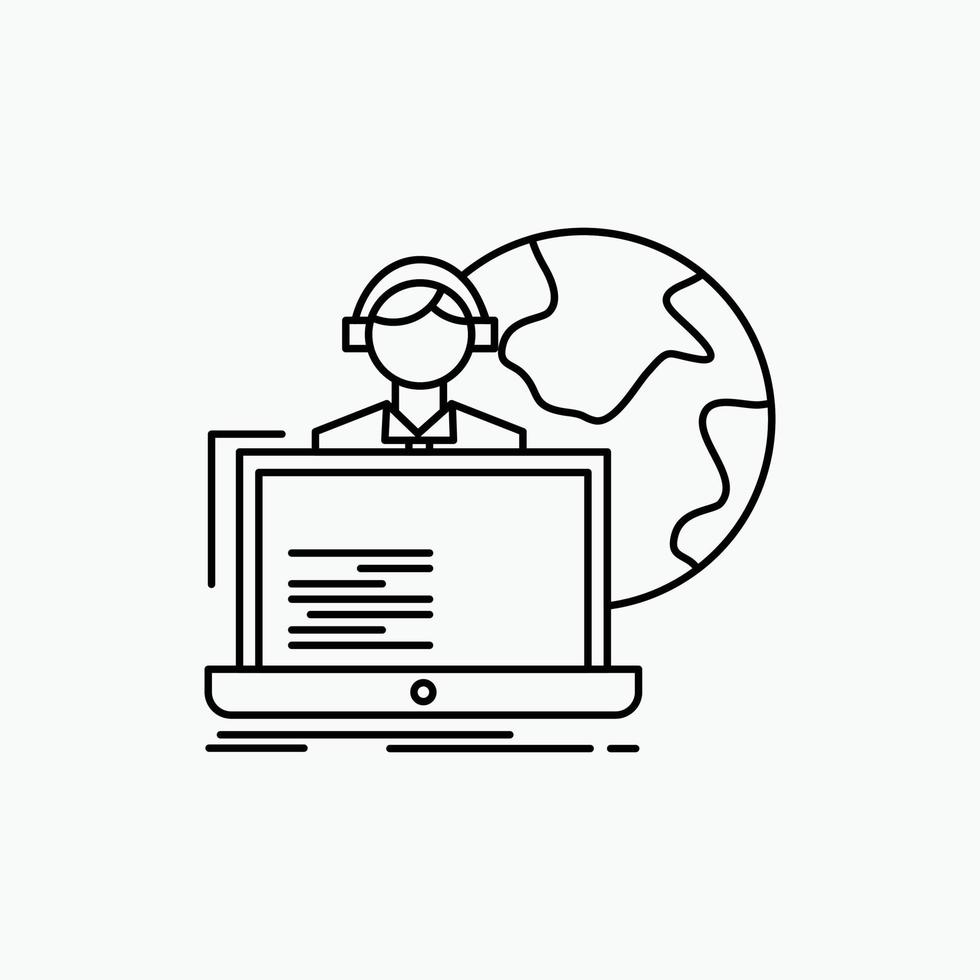 outsource. outsourcing. allocation. human. online Line Icon. Vector isolated illustration