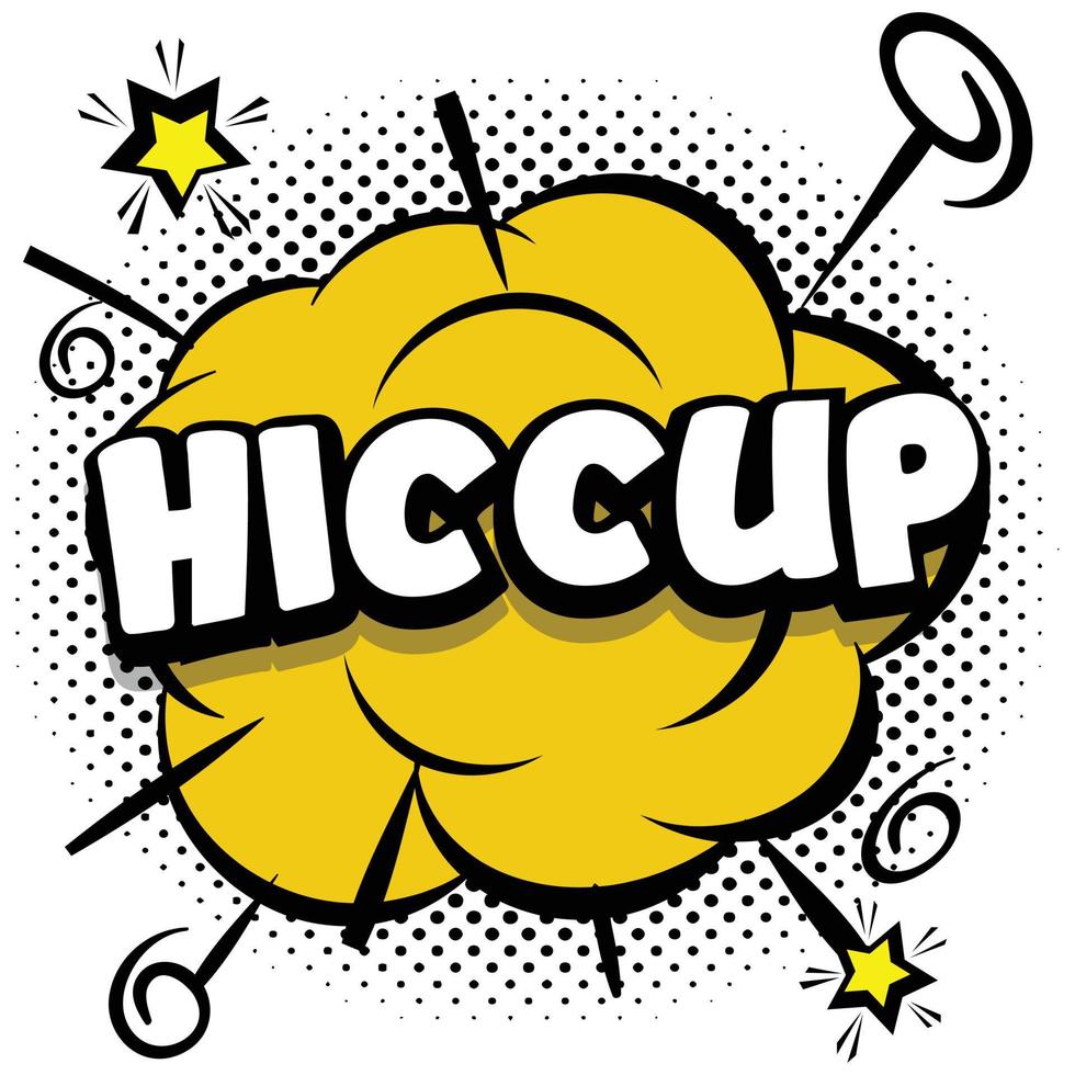 hiccup Comic bright template with speech bubbles on colorful frames vector