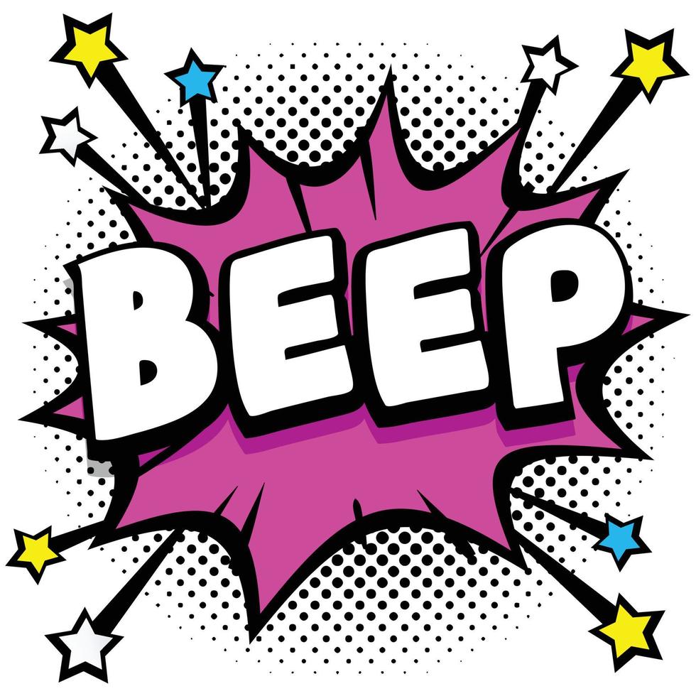 beep Pop art comic speech bubbles book sound effects vector