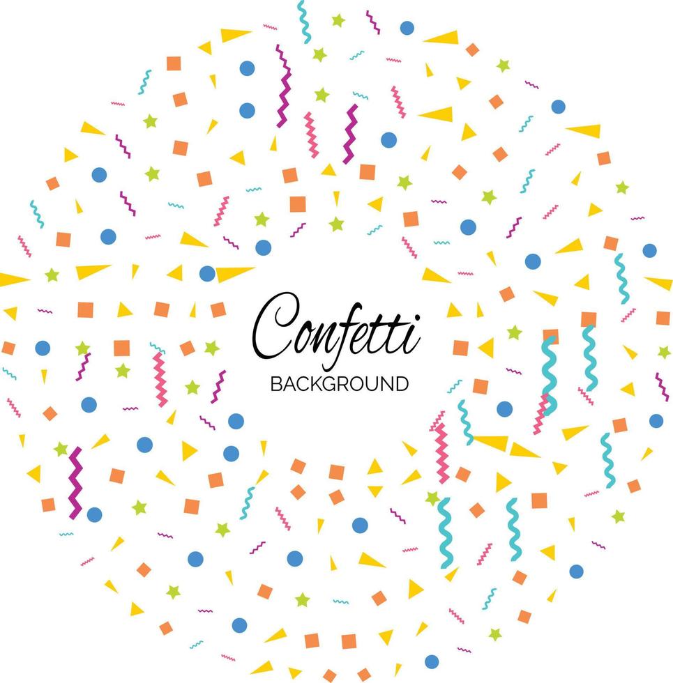 Colorful Confetti. Vector Festive Illustration of Falling Shiny Confetti Isolated on Transparent White Background. Holiday Decorative Tinsel Element for Design