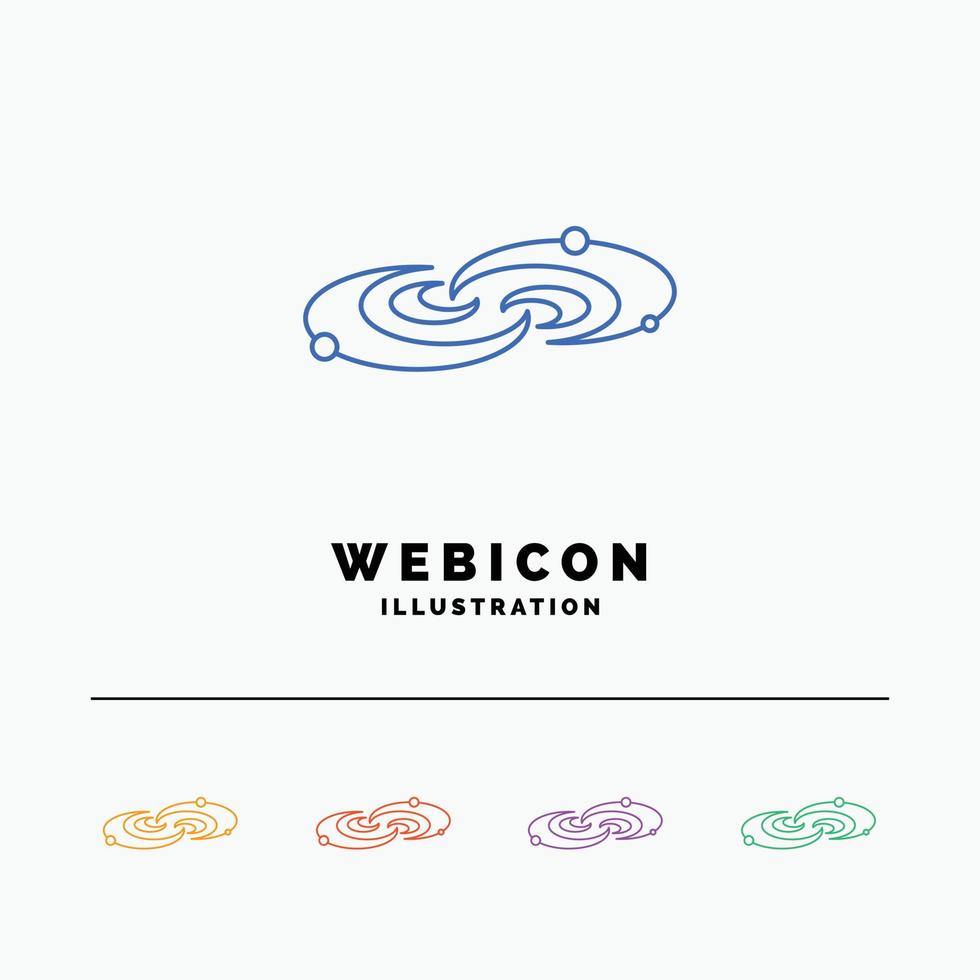 Galaxy. astronomy. planets. system. universe 5 Color Line Web Icon Template isolated on white. Vector illustration