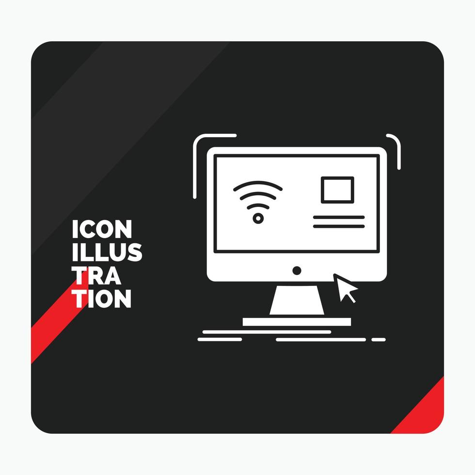 Red and Black Creative presentation Background for Control. computer. monitor. remote. smart Glyph Icon vector