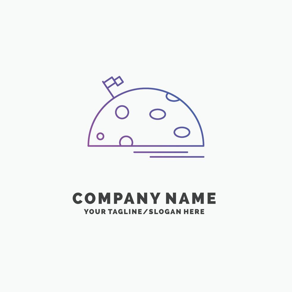 planet. space. moon. flag. mars Purple Business Logo Template. Place for Tagline vector