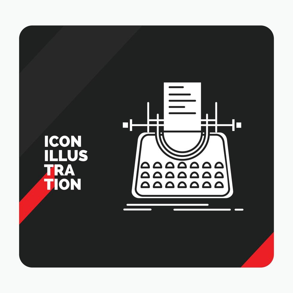 Red and Black Creative presentation Background for Article. blog. story. typewriter. writer Glyph Icon vector