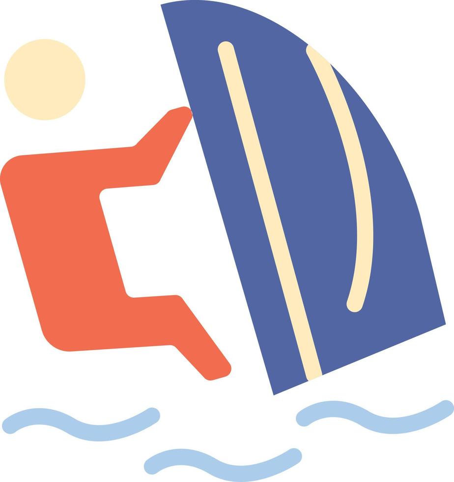 Surfer Surfing Water Wind Sport  Flat Color Icon Vector icon banner Template