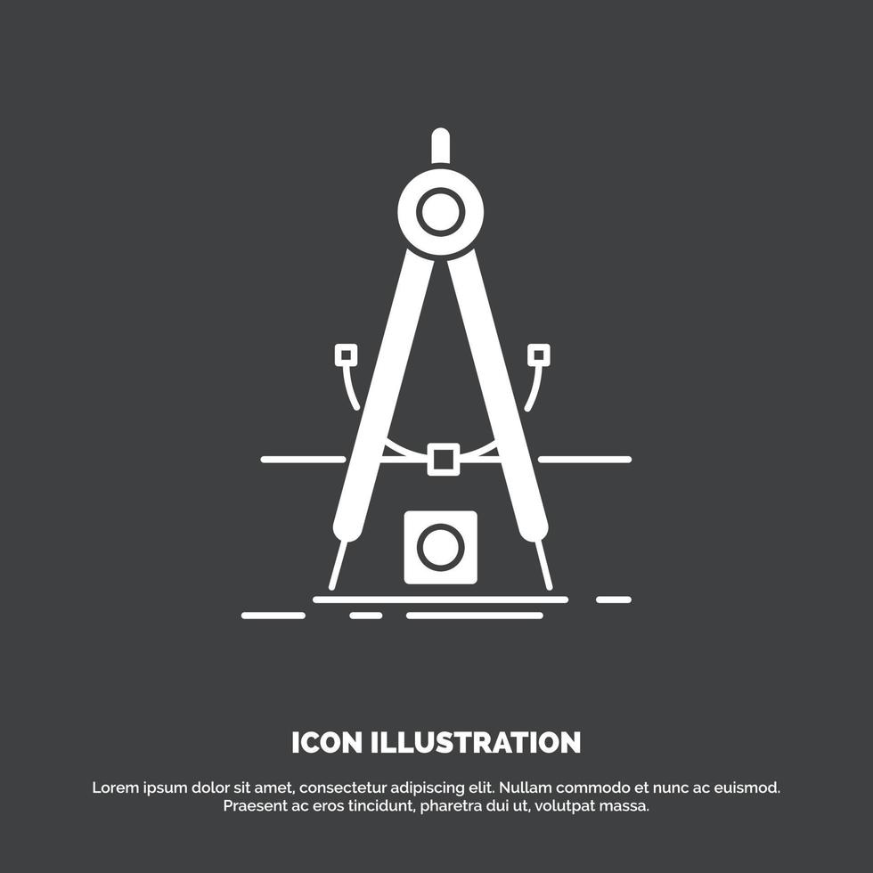 Design. measure. product. refinement. Development Icon. glyph vector symbol for UI and UX. website or mobile application