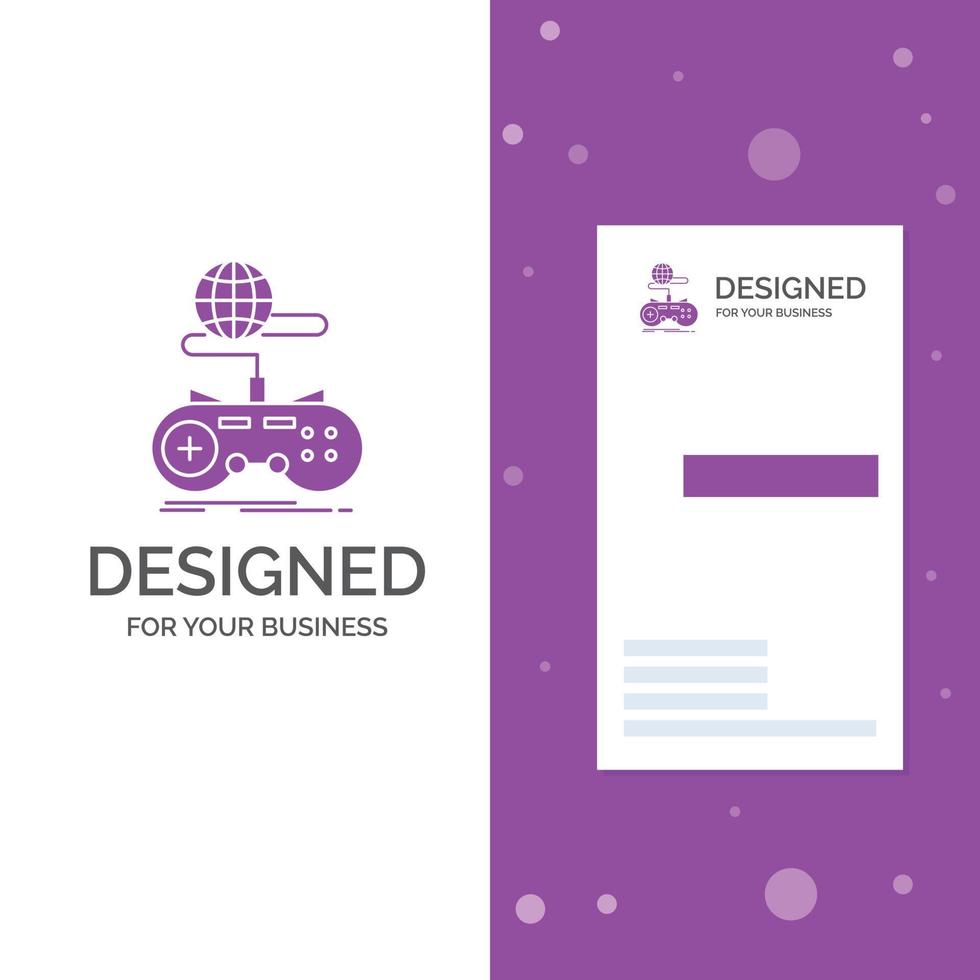 Business Logo for Game. gaming. internet. multiplayer. online. Vertical Purple Business .Visiting Card template. Creative background vector illustration