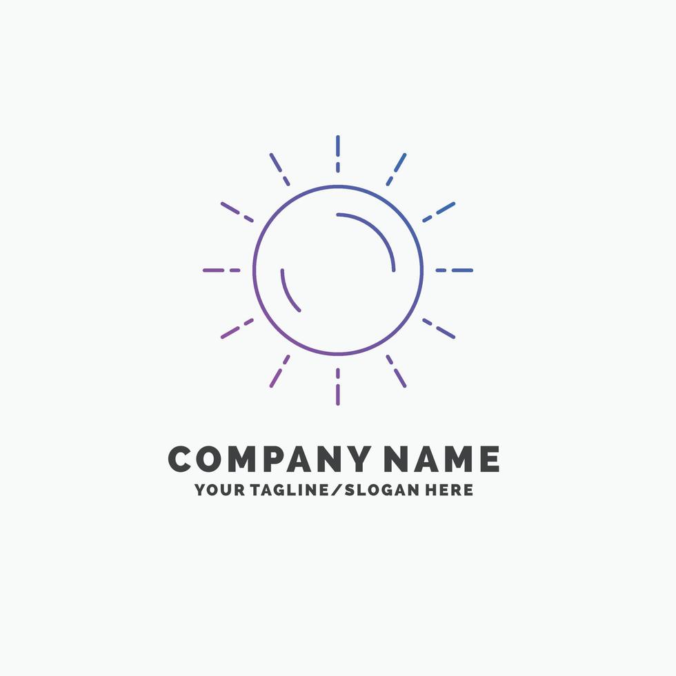 sun. weather. sunset. sunrise. summer Purple Business Logo Template. Place for Tagline vector