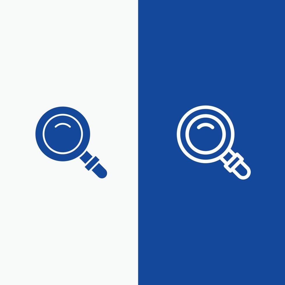 Find Search View Glass Line and Glyph Solid icon Blue banner Line and Glyph Solid icon Blue banner vector
