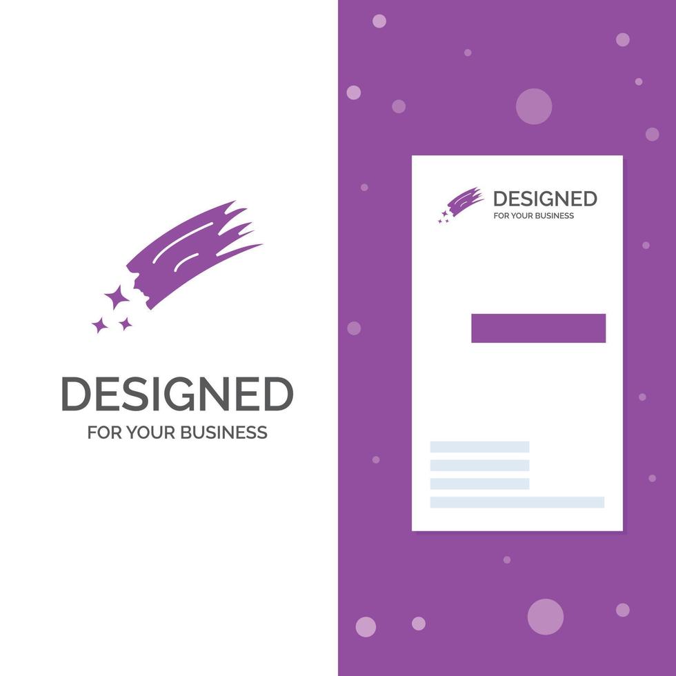 Business Logo for Asteroid. astronomy. meteor. space. comet. Vertical Purple Business .Visiting Card template. Creative background vector illustration