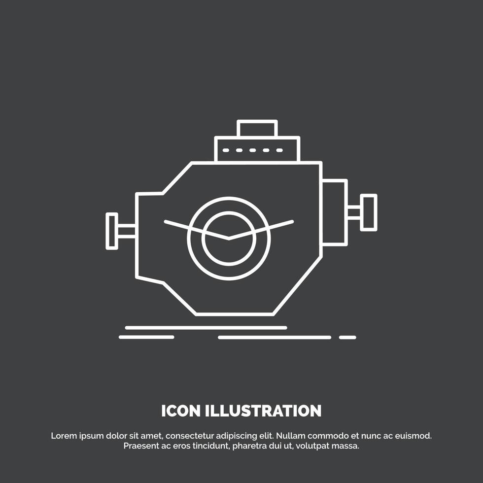 Engine. industry. machine. motor. performance Icon. Line vector symbol for UI and UX. website or mobile application