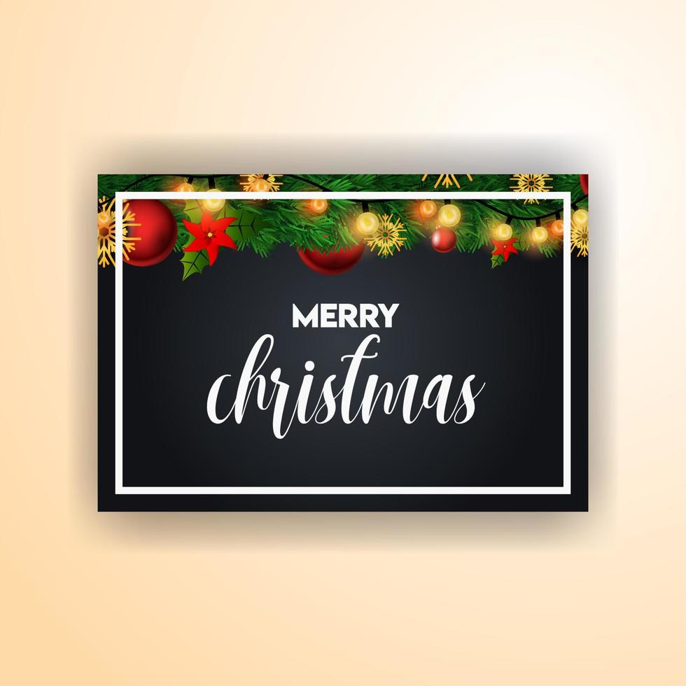Christmas Banner with Elegant Decoration vector