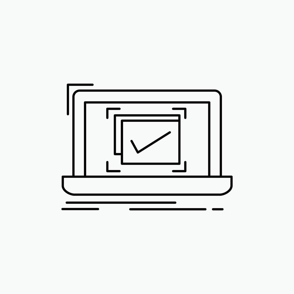 system. monitoring. checklist. Good. OK Line Icon. Vector isolated illustration