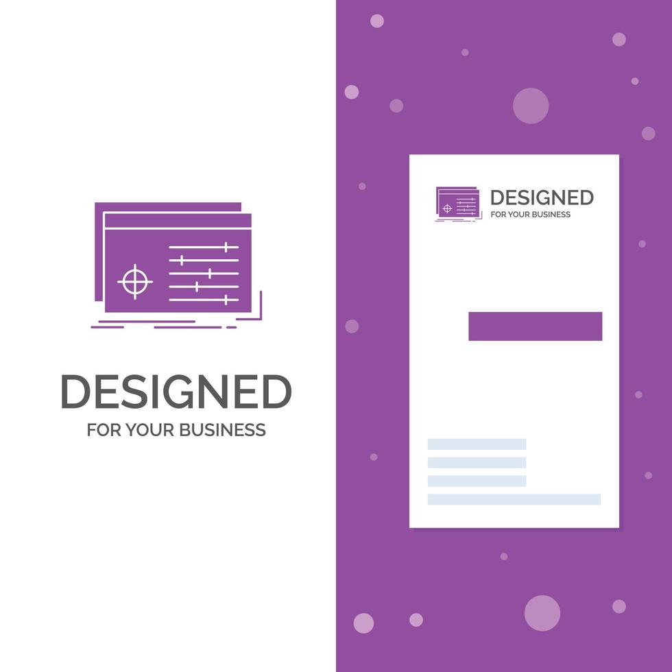 Business Logo for File. object. processing. settings. software. Vertical Purple Business .Visiting Card template. Creative background vector illustration