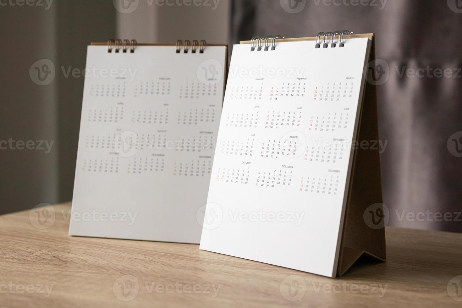 Calendar page close up on table background business planning appointment meeting concept photo