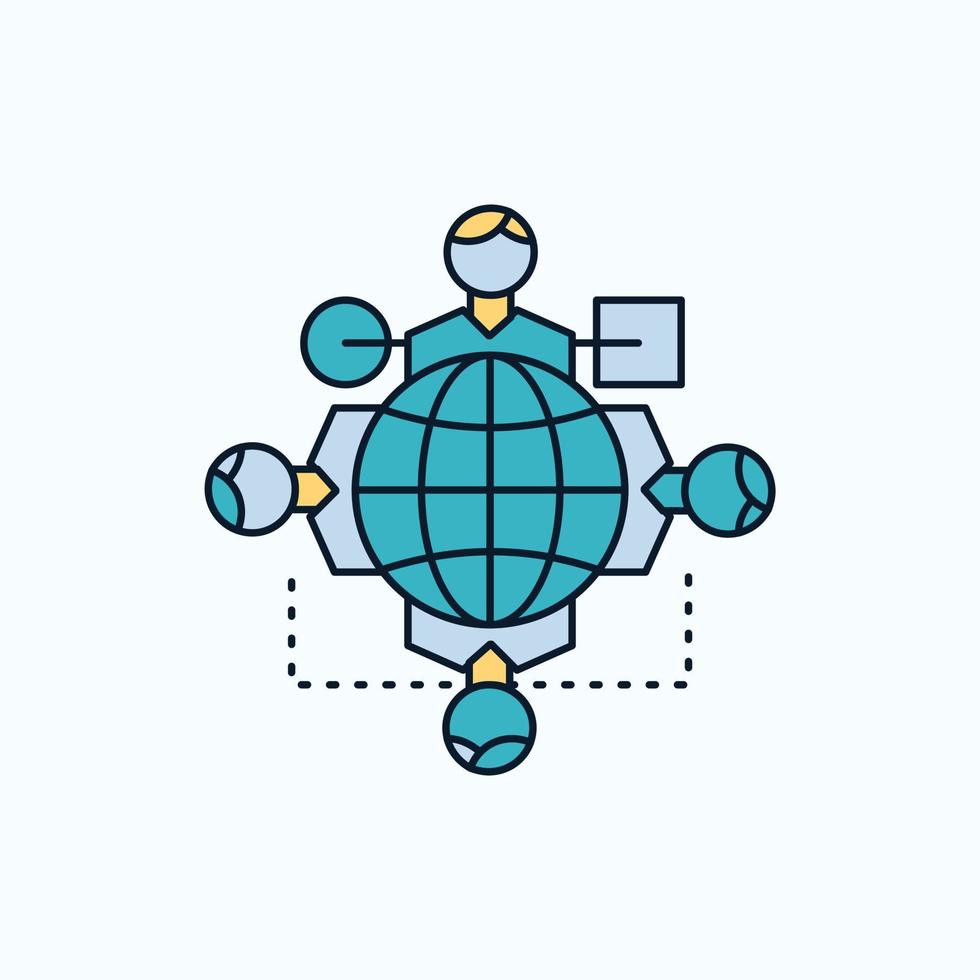 Function. instruction. logic. operation. meeting Flat Icon. green and Yellow sign and symbols for website and Mobile appliation. vector illustration