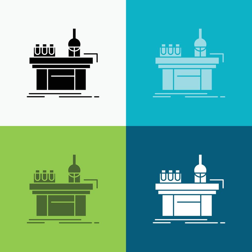 Biology. chemistry. lab. laboratory. production Icon Over Various Background. glyph style design. designed for web and app. Eps 10 vector illustration