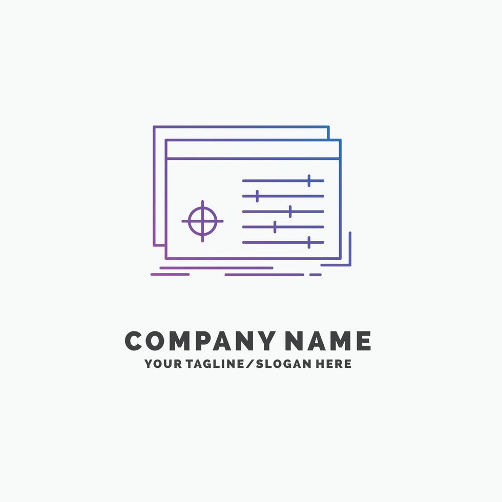 File. object. processing. settings. software Purple Business Logo Template. Place for Tagline vector
