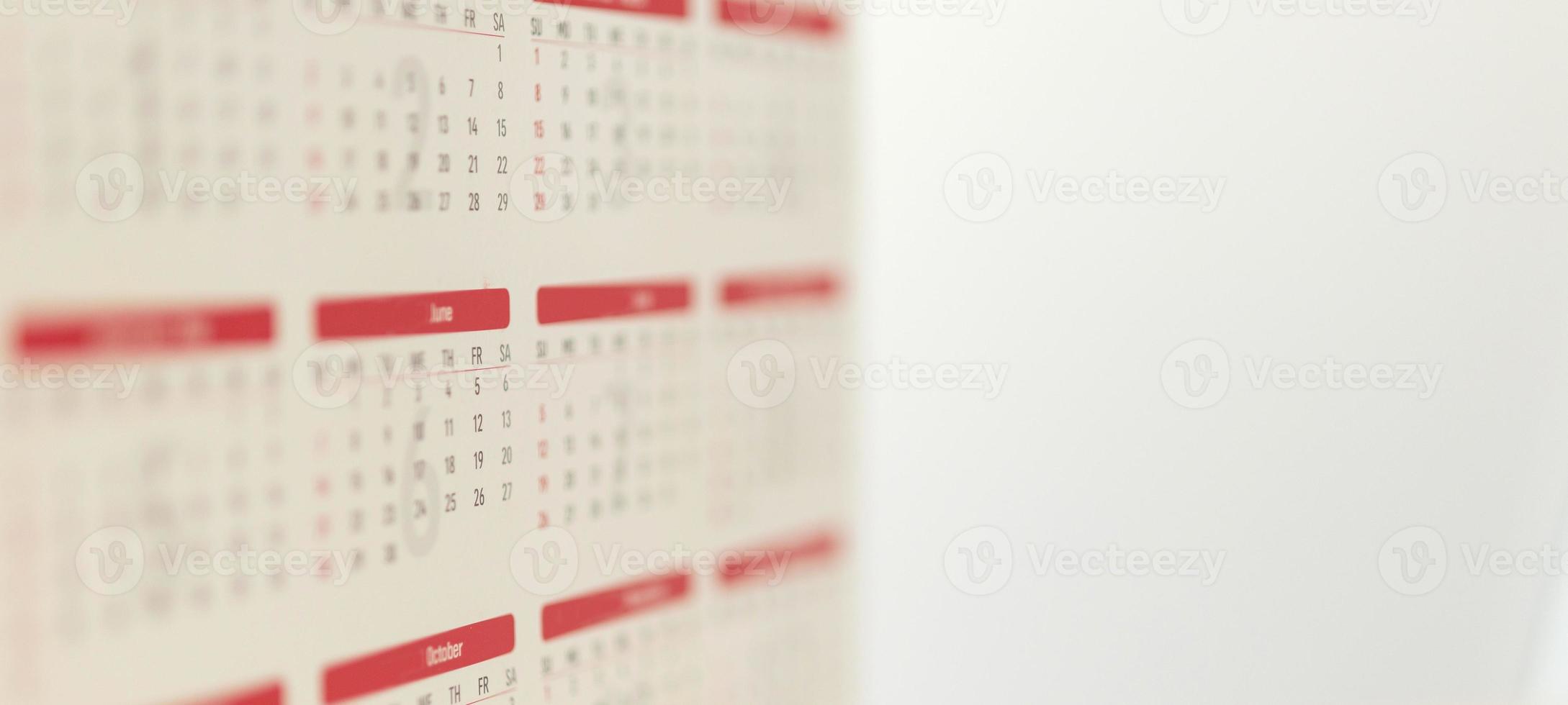 Calendar page close up background business planning appointment meeting concept photo