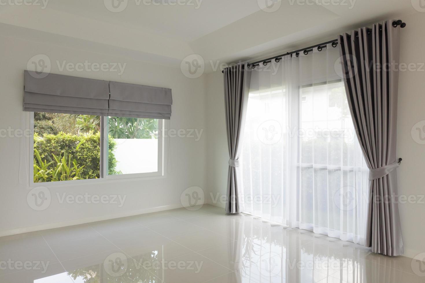 Curtain window interior decoration in living room photo