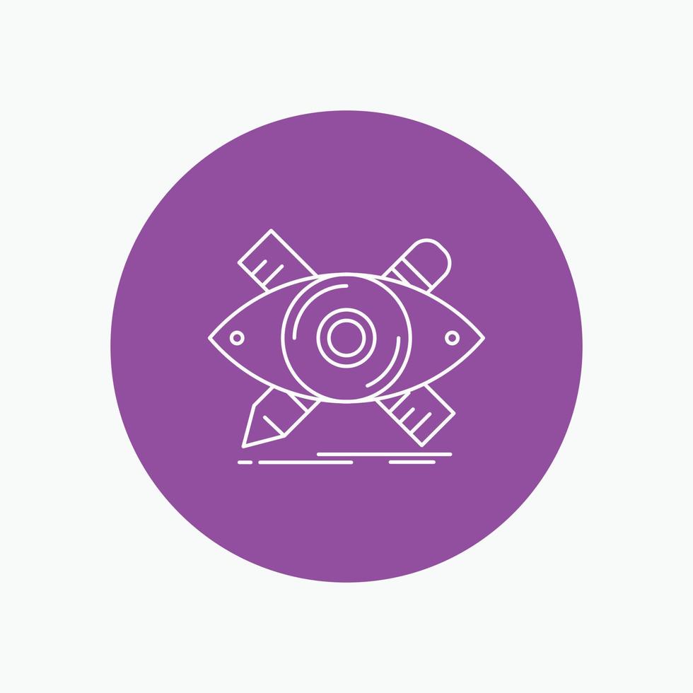 design. designer. illustration. sketch. tools White Line Icon in Circle background. vector icon illustration
