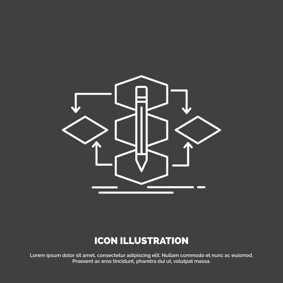 Algorithm. design. method. model. process Icon. Line vector symbol for UI and UX. website or mobile application