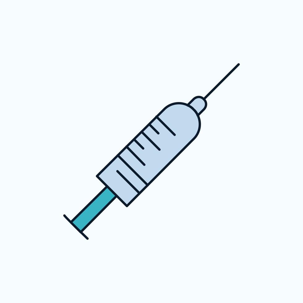 syringe. injection. vaccine. needle. shot Flat Icon. green and Yellow sign and symbols for website and Mobile appliation. vector illustration