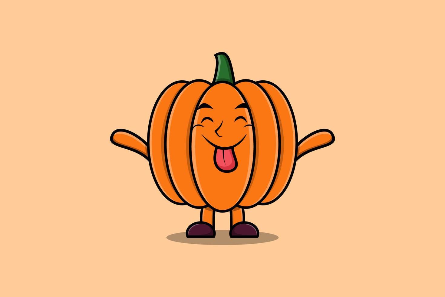 calabaza de dibujos animados lindo con expresión llamativa vector