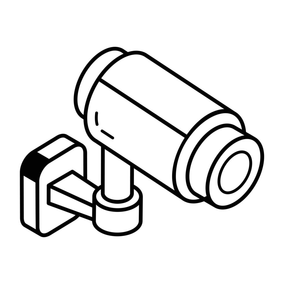 un práctico icono isométrico de línea de cámara digital vector