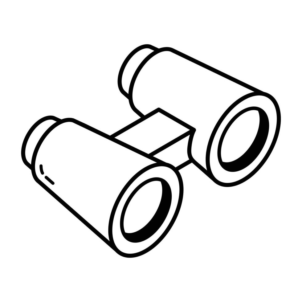 Check out outline isometric icon of binoculars vector