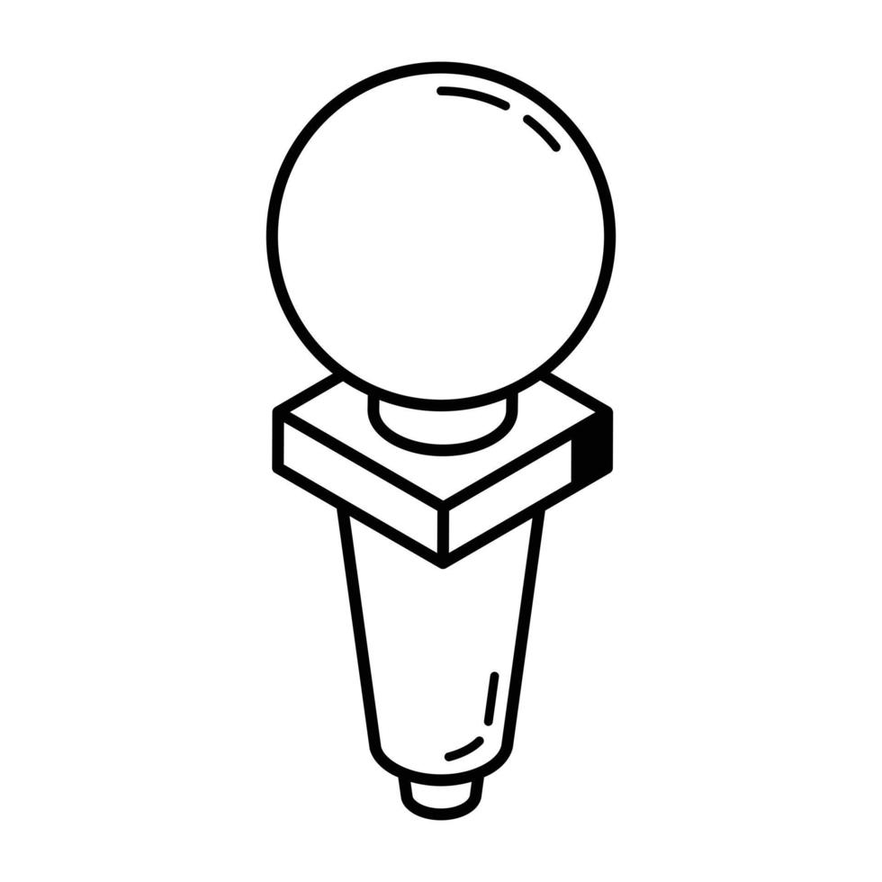 Get a line isometric icon of mic vector