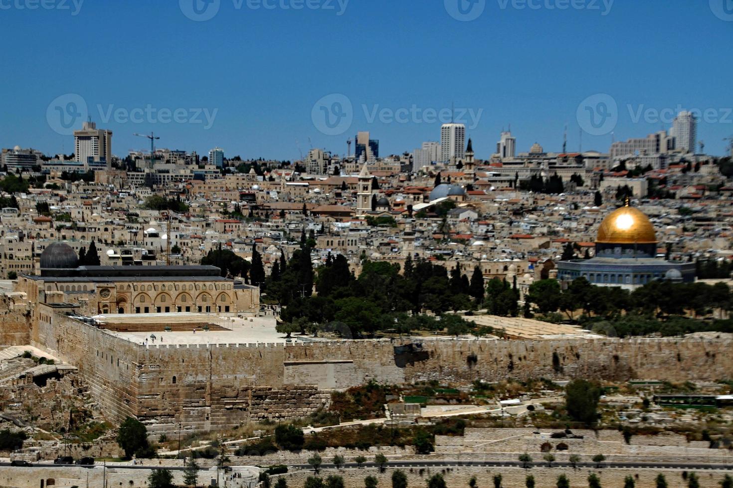 A view of the Dome of the Rock from the Mount of Olives photo