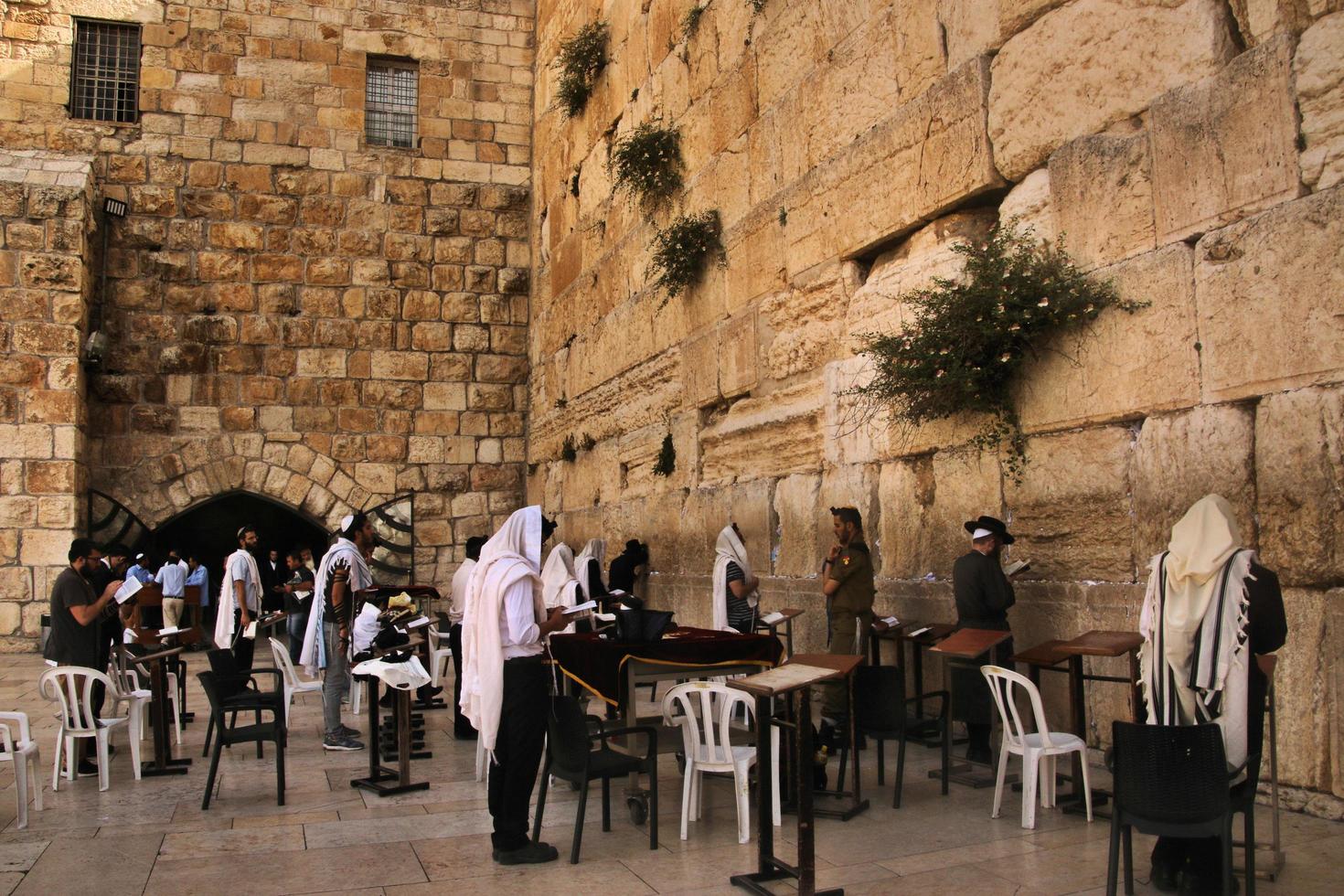 jerusalén en israel en mayo de 2016. una vista del muro occidental foto